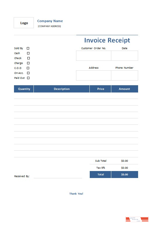 Free Invoice Receipt Template PSD template
